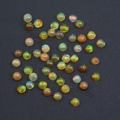 Ethiopian opal in cabochon, multicolored, in round shape, 4mm x 1pc