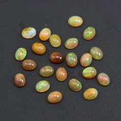 Cabochon opala etíope, multicolor, forma oval 7 * 9mm x 1pc