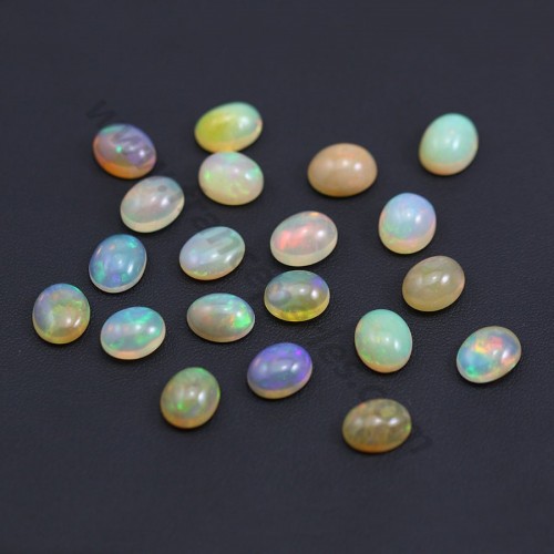 Opale etiope cabochon, multicolore, forma ovale, 9 * 11 mm x 1 pz