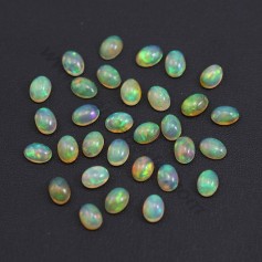 Cabochon d'opale ethiopienne, multicolore, de forme ovale, 5x7mm x 1pc