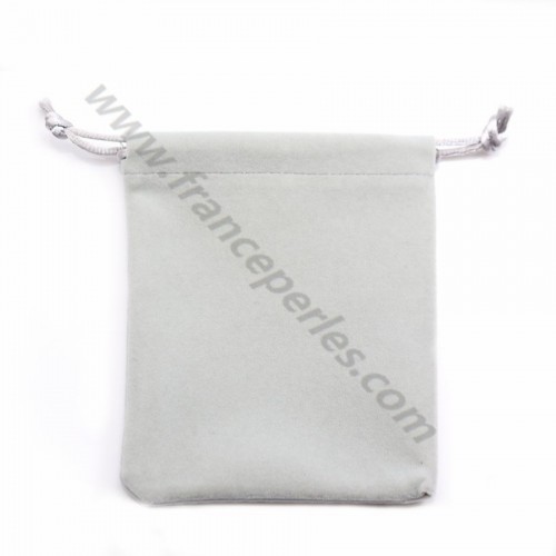 Bolsa de terciopelo gris claro, 10x12cm x 1pc