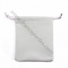 Velvet pouch, light gray color,10x12cm x 1pc