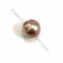 Perle de culture d'eau douce, semi-percée, mauve, poire, 9-9.5mm x 1pc