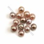Freshwater cultured pearl half drilled purple, in pear shape, in size of 9-9.5mm x 1pc