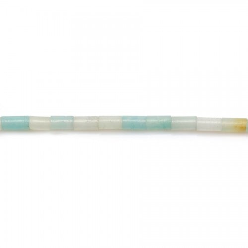 Amazonite blue color, in shape of tube, in size of 2*4mm x 39cm