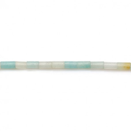 Amazonite blue color, in shape of tube, in size of 2x4mm x 39cm