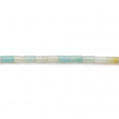 Amazonite blue color, in shape of tube, 2 * 4mm x 39cm
