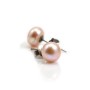 Silver earring 925 purple freshwater pearl 8-9mm x 2pcs