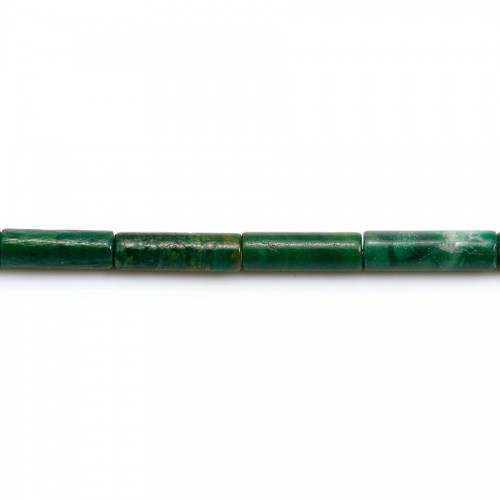 Jade verdite en forma de tubo 4x13mm x 39cm