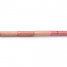 Pink rhodonite, in the shape of a tube 4x13mm x 6pcs