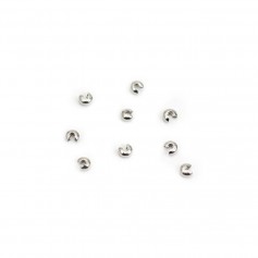 Metal knot cover 3mm, old silver color x 50pcs