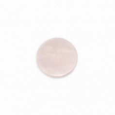Cabochon of pink quartz, in round and flat shape, 25mm x 1pc