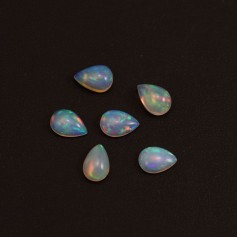 Cabochon opale éthiopienne, goutte 7x10mm x 1pc