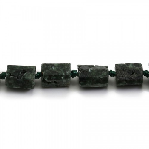 Seraphinit, grüne Farbe, barocke Form, 7.5 - 10.5mm x 40cm