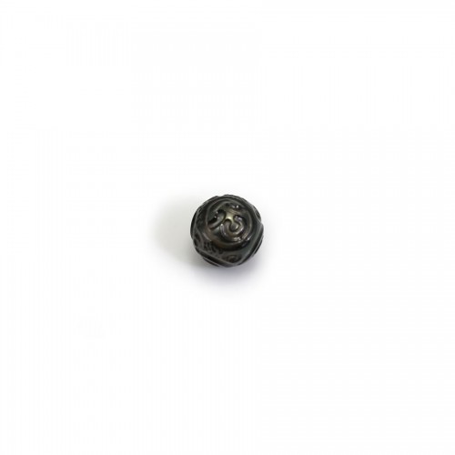 Perla di coltura di Tahiti, semirotonda intagliata, 11-12 mm x 1 pz