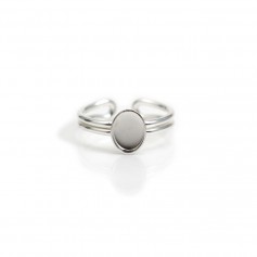 Ring in 925 silver, with a 6x8mm oval support x 1pc