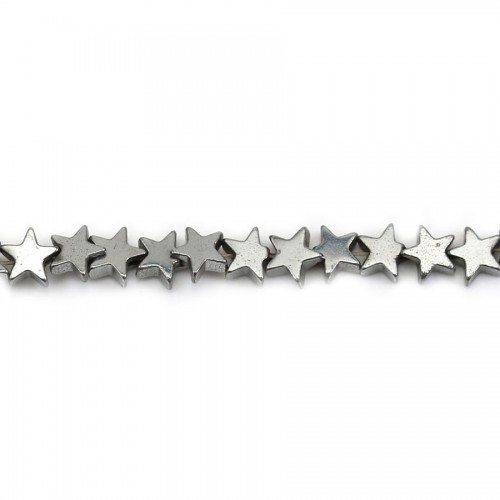 Hématite argentée en forme d'étoile ,4mm x 40cm