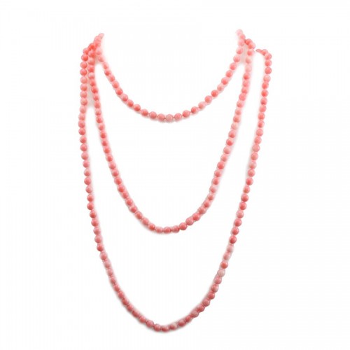 Halskette aus rosa gefärbtem Seebambus 140cm