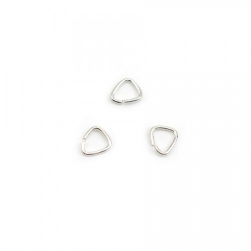 Anéis abertos triangulares prata 5x0,6mm x 20pcs