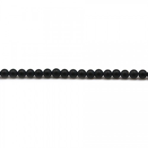 Agate noir matte ronde 3mm x 40cm