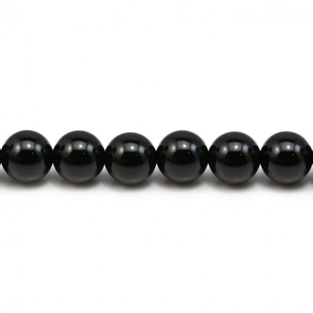 Onyx noir, ronde, 8mm x 40cm