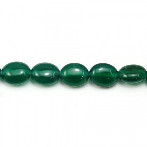 Agata verde, ovale, 8x10mm x 40cm
