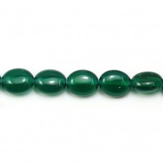 Green agate, oval shape, size 8x10mm x 40cm