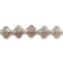 Grey agate clover faceted 13 mm x 2pcs