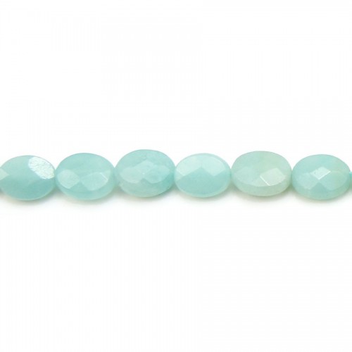 Amazonite faceted oval 6*8mm x 6pcs