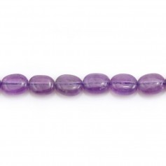 Améthyste, violet, ovale, 6x8mm x 39cm