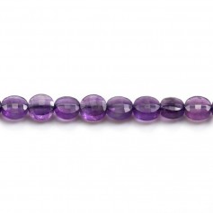 Amethyst faceted flat round 6mm x 6 pcs