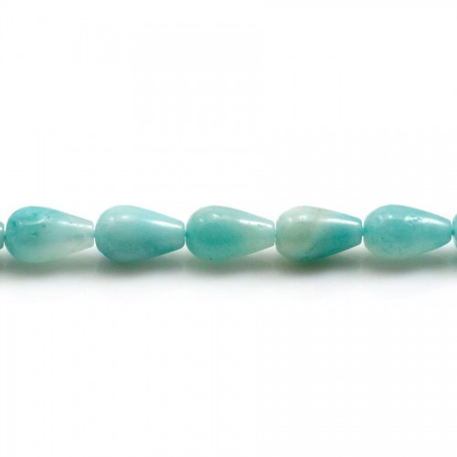 Jade colored light turqoise  Flat drop faceted  12*15mm X 1pc