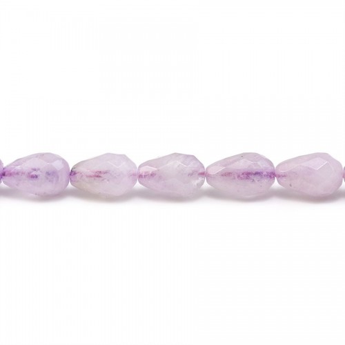 Amethyst purple clear, in the shape of faceted drop, in size of 6 * 9mm x 4 pcs