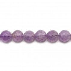 Clear round faceted amethyst 12mm x 40cm
