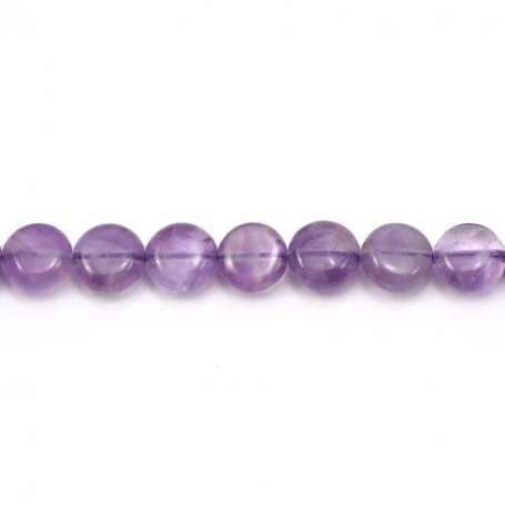 Amethyst light purple flat round 8mm x 6pcs