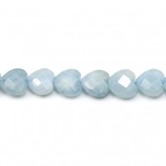 Aquamarine in the shape of heart faceted 8*8mm x 4pcs