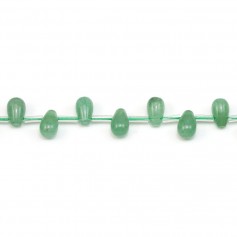 Aventurina verde, forma de gota redonda, tamanho 6x9mm x 4 pcs