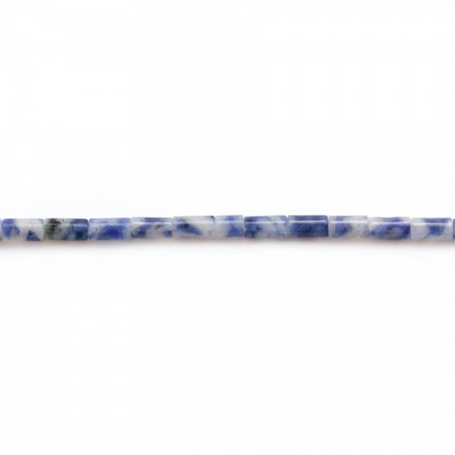 Jaspe azul, forma de tubo 2x4mm x 40cm