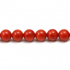 Sea bamboo, red shade, round, 8mm x 39cm