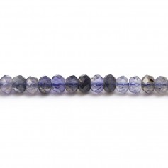 faceted flat beads of Iolite 2.5x3mm x 40cm