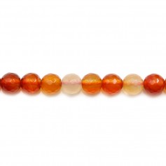 Carnelian, round faceted, 6mm x 38cm