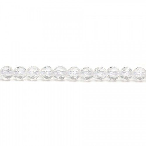 Round faceted rock crystal 4mm x 10pcs