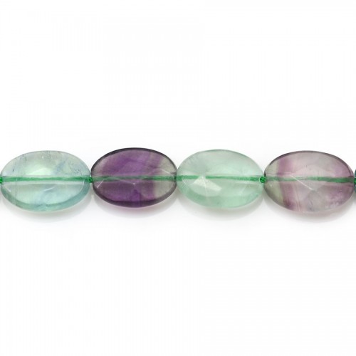 Fluorite faceted oval 10*14mm X 2 pcs