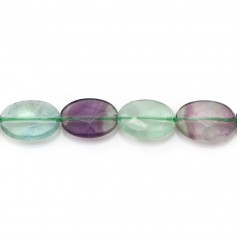 Oval faceted Fluorite 10x14mm x 40cm