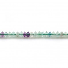 Fluorite, faceted abacus roundel 2x3mm x 39cm