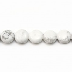 Howlite, in round and flat shape, 10mm x 6pcs