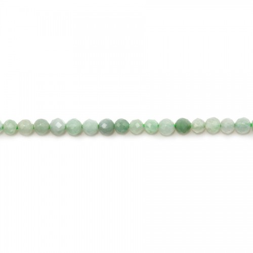 Natürliche Jade runde Form facettiert 2mm x 39cm