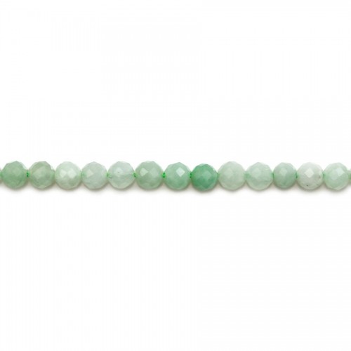 Jade nature de forme ronde facette 3mm x 20pcs
