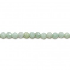 Natural jade, in the shape of a faceted round, 4mm x 14pcs