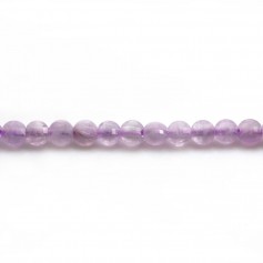 Purple jade in faceted round flat shape 4mm x 10pcs